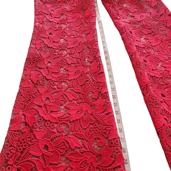 Mango Red Lace Wide Leg Pants - Picture 7 of 10